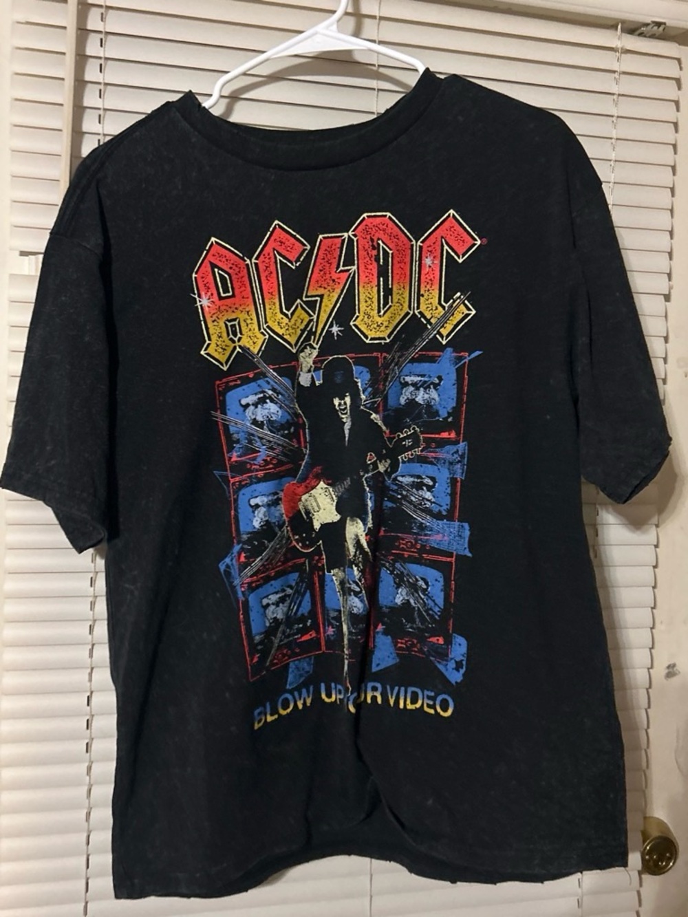 AC/DC Black Graphic Tee with distressed look